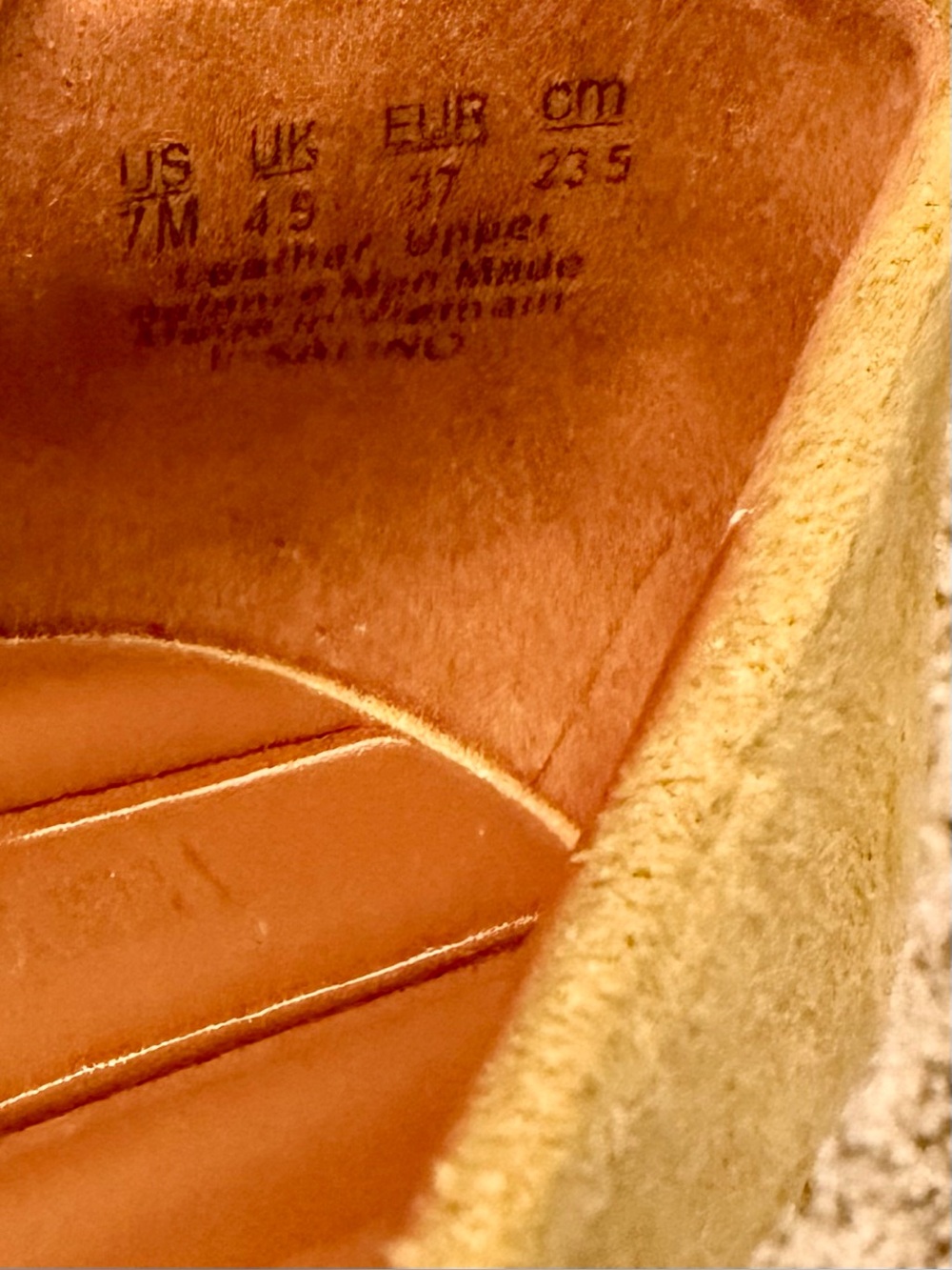 NWT Franco Sarto Salino Square Toe Pumps Mustard Brown Genuine Suede Size 7M - Picture 12 of 12